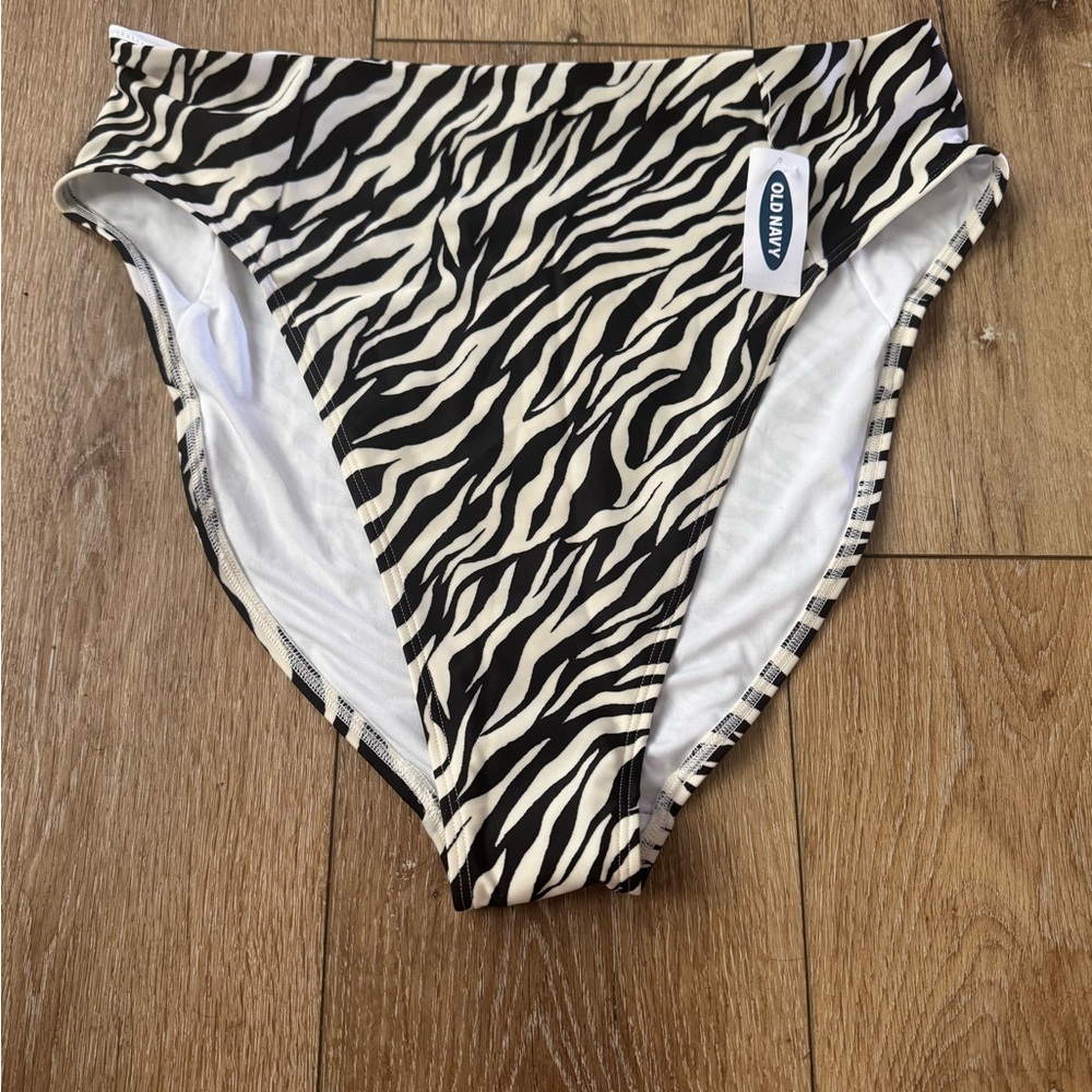 Old Navy Zebra Print High-Cut Bikini Bottoms, size XL